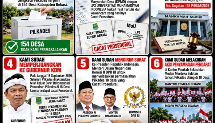 Dugaan Cacat Prosedural Pilkades di 18 Desa Bekasi, LBH AMPUH Tempuh Jalur Hukum