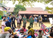Kodim Basel dan Korem 045/Gaya Bergerak Bantu Korban Kebakaran di Serdang